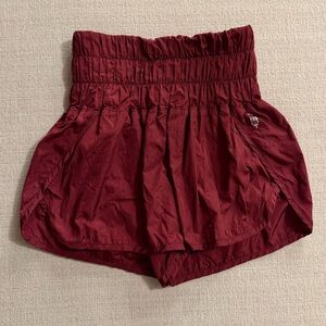 FP Movement by Free People Red High Waist Athletic Shorts XS way home burgundy